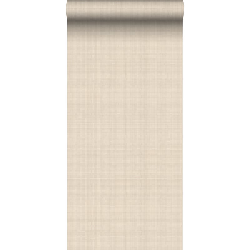 Tapeta lniana tekstura piaskowego beżu - 53 cm x 10.05 m - ESTAHOME