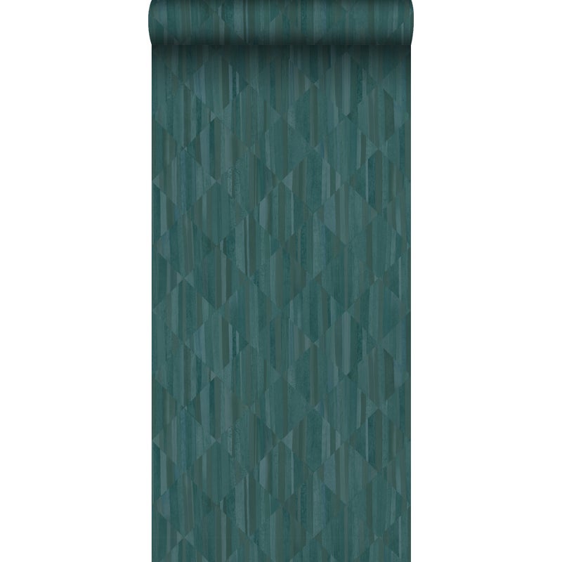 Tapeta Motyw drewna 3D petrol blue - 50 x 900 cm - ORIGIN