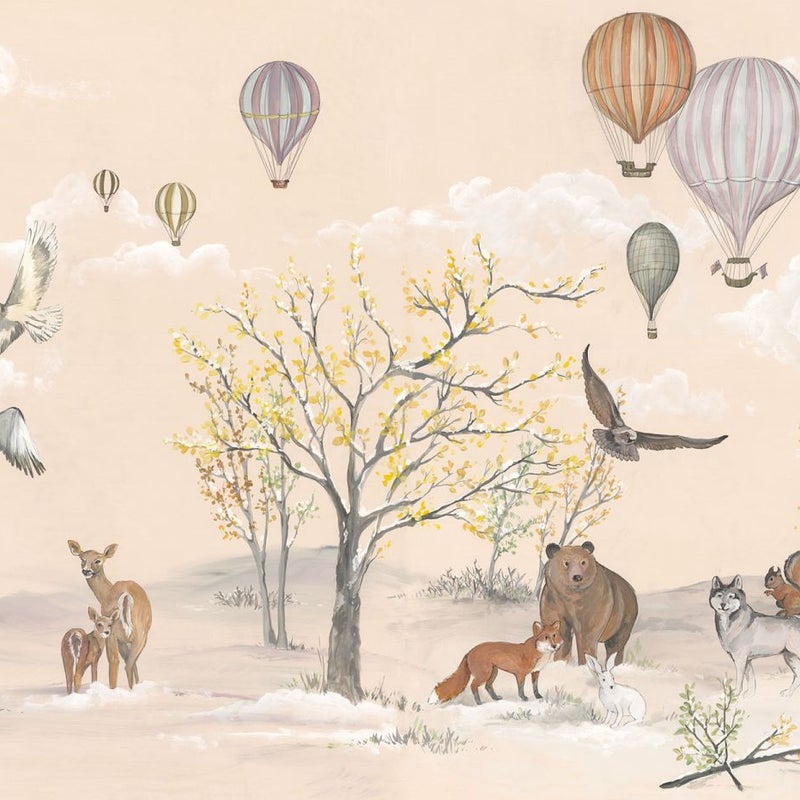 Fototapeta zwierzęta leśne beżowym - 450 x 280 cm - KOMAR