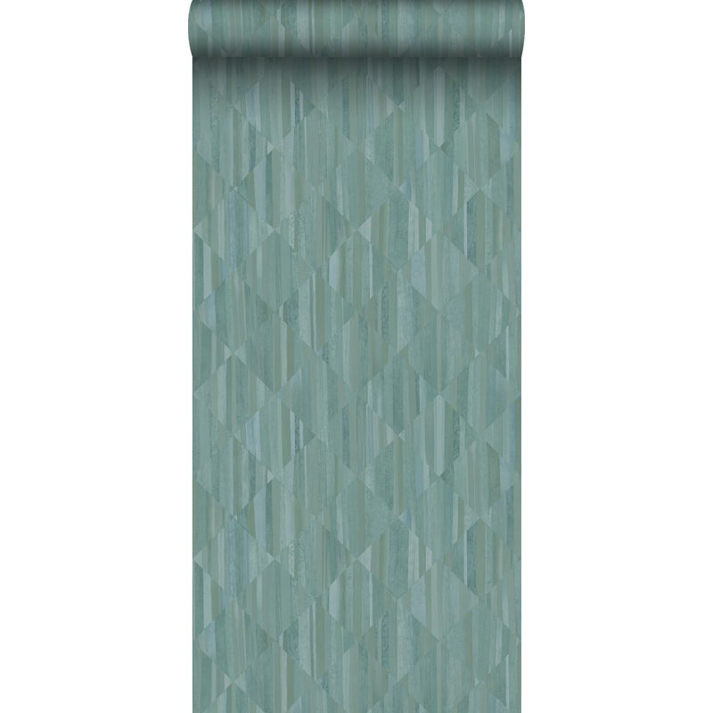 Tapeta Motyw drewna 3D niebiesko-zielonym - 50 x 900 cm - ORIGIN