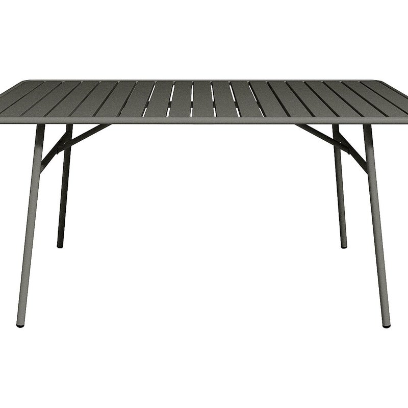 Stół ogrodowy metalowy - dł. 160 cm - Ciemnoszary - MIRMANDE