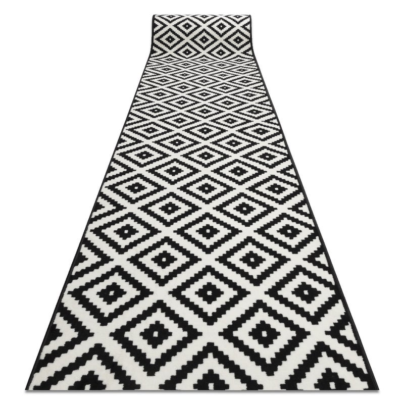 CHODNIK BCF MORAD Ruta romby czarny / krem 100 cm 100x200 cm