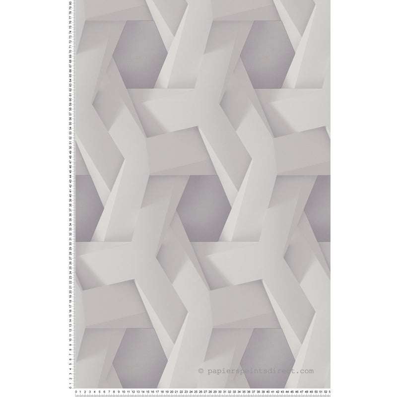 Tapeta Motyw 3D szarymIbiałym - 53 cm x 10.05 m - LIVINGWALLS