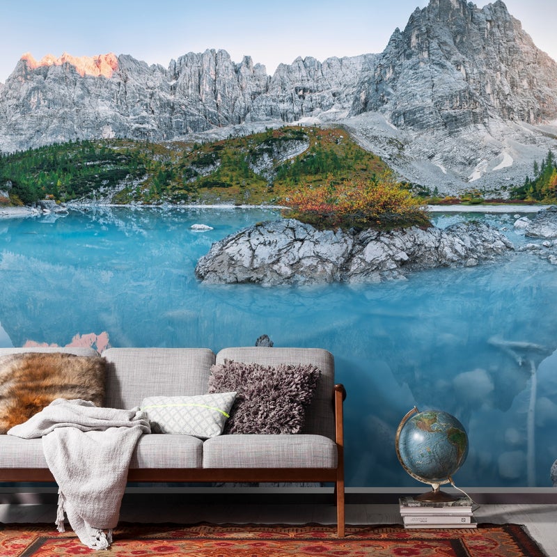 Fototapeta krajobraz alpejski niebieskimIzielonym - 400 x 250 cm - SANDERS & SANDERS