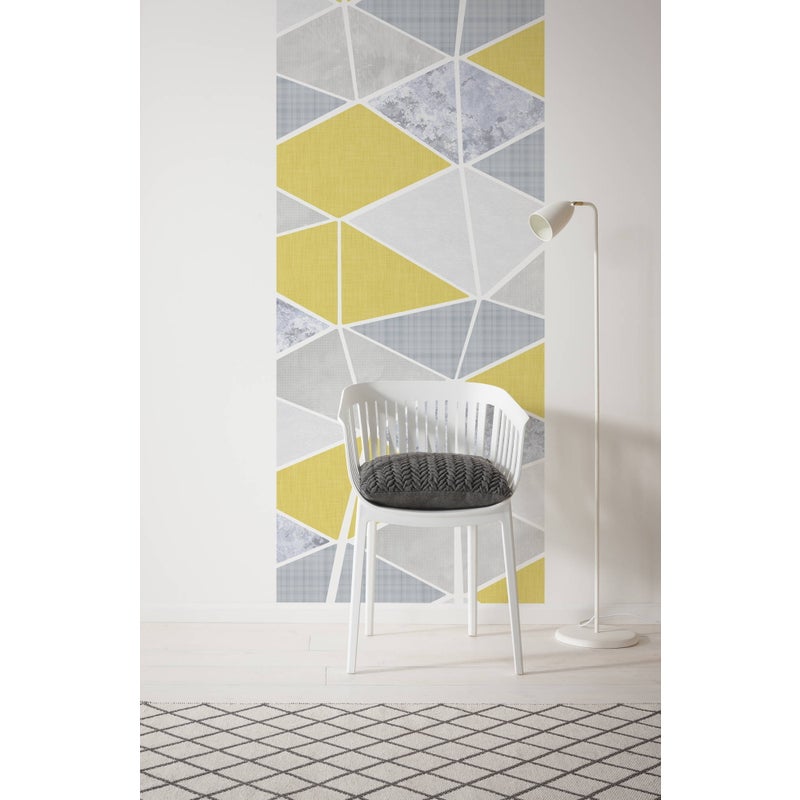 Fototapeta graficzny żółtymIszarym - 100 x 250 cm - SANDERS & SANDERS