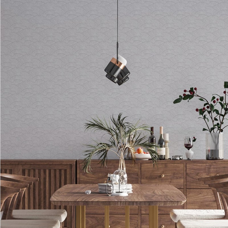 Tapeta zwykły srebrnym,białymImetalicznym - 53 cm x 10.05 m - LIVINGWALLS