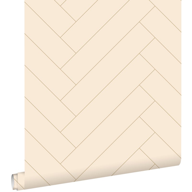 Tapeta motyw jodełki beżowym - 50 x 900 cm - ESTAHOME