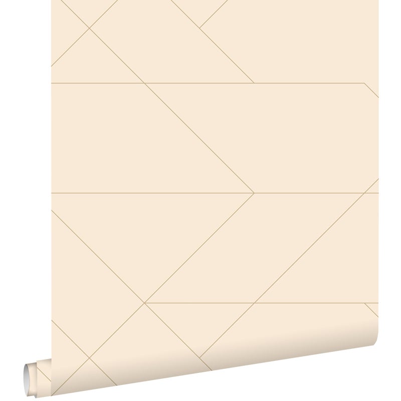Tapeta linie graficzne beżowym - 50 x 900 cm - ESTAHOME