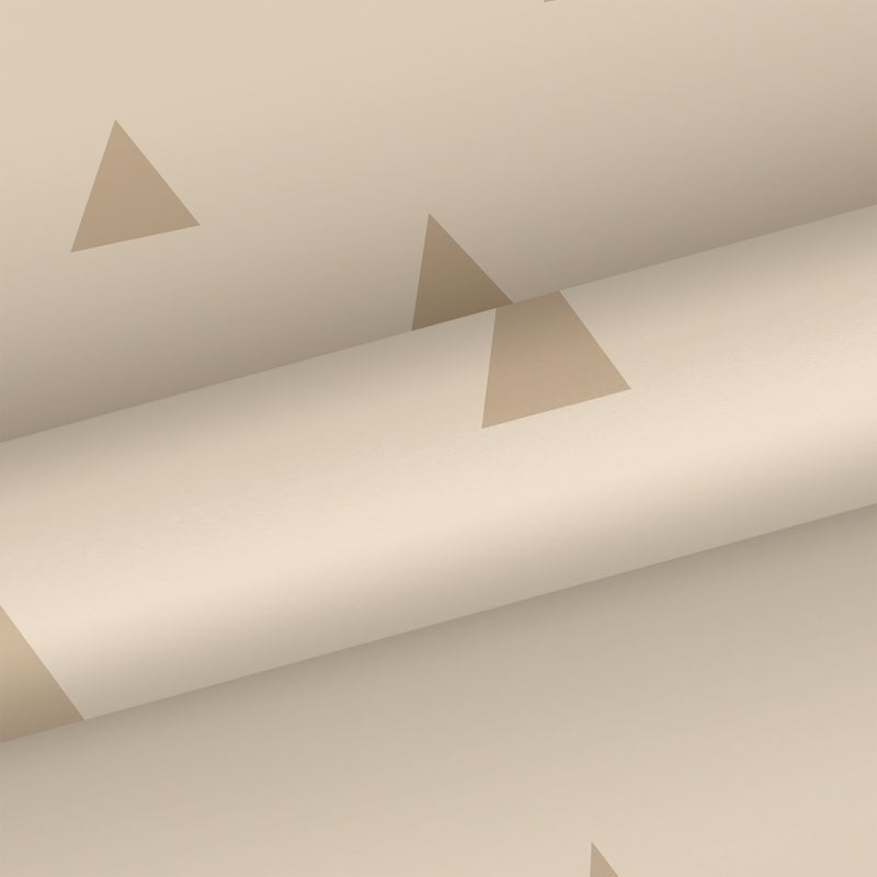 Tapeta trójkąty graficzne beżowym - 53 cm x 10.05 m - ESTAHOME