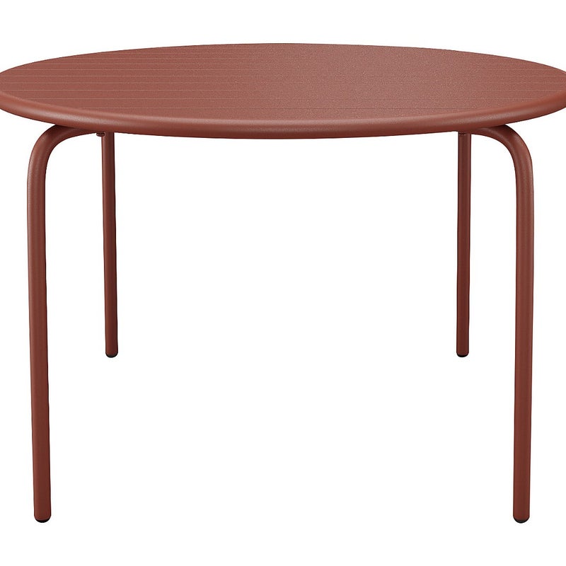 Stół ogrodowy okrągły o śr. 130 cm z metalu - Terakota - MIRMANDE marki MYLIA