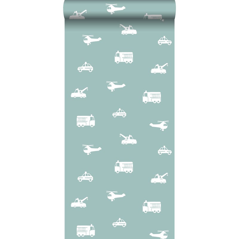 Tapeta pojazdy niebieskim - 53 cm x 10.05 m - WALLS4YOU
