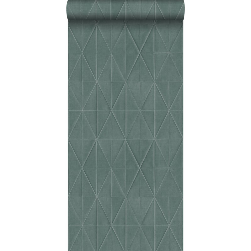 Tapeta flizelinowa z ekoteksturą Motyw 3D szaro-niebieskim - 53 cm x 10.05 m - WALLS4YOU