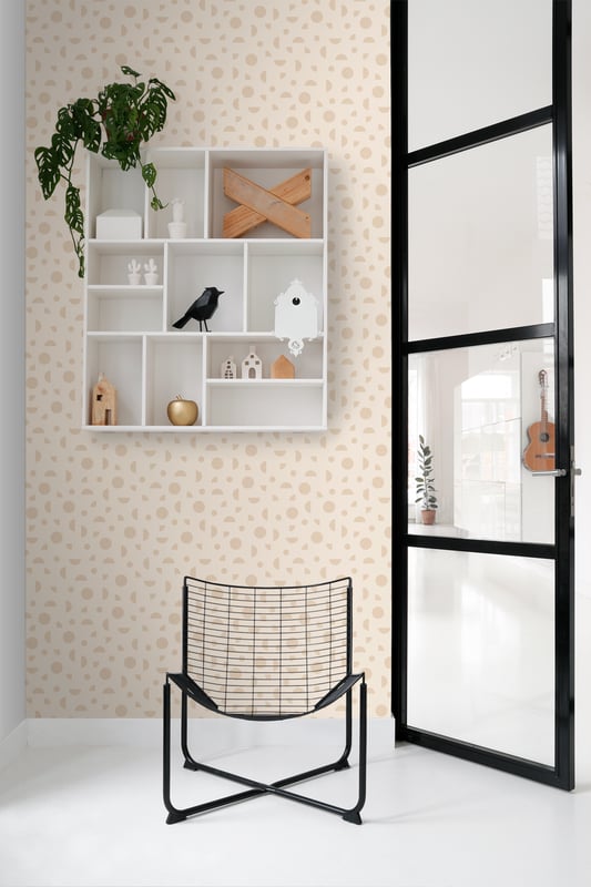 Tapeta motyw graficzny beżowym - 50 x 900 cm - ESTAHOME