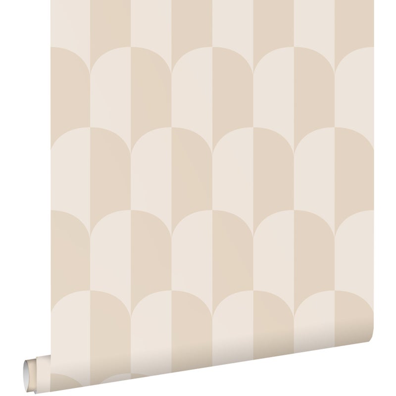Tapeta motyw art déco beżowymIpiaskowym - 53 cm x 10.05 m - ESTAHOME