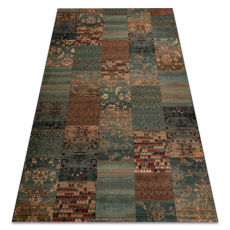 Dywan wełniany KASHQAI 4327 400 Patchwork zielony 160x240 cm