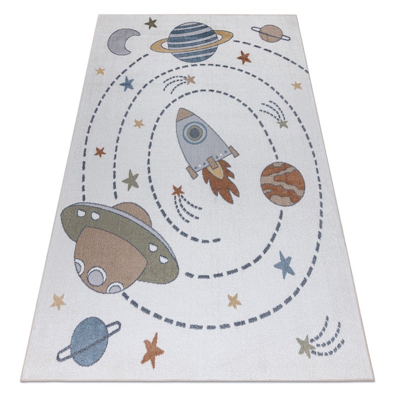 Dywan BONO 8288 Kosmos, planety kremowy / antracyt 240x330 cm