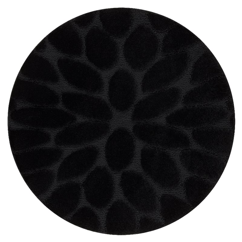 Dywan łazienkowy SUPREME koło STONES kamienie, antypoślizgowy, miękki - czarny koło 50 cm