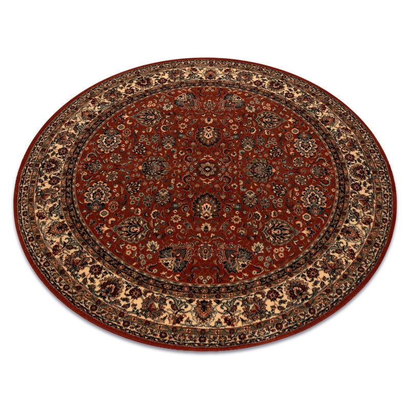 Dywan wełniany KASHQAI 4362 200 koło ornament bordo / beż koło 120 cm