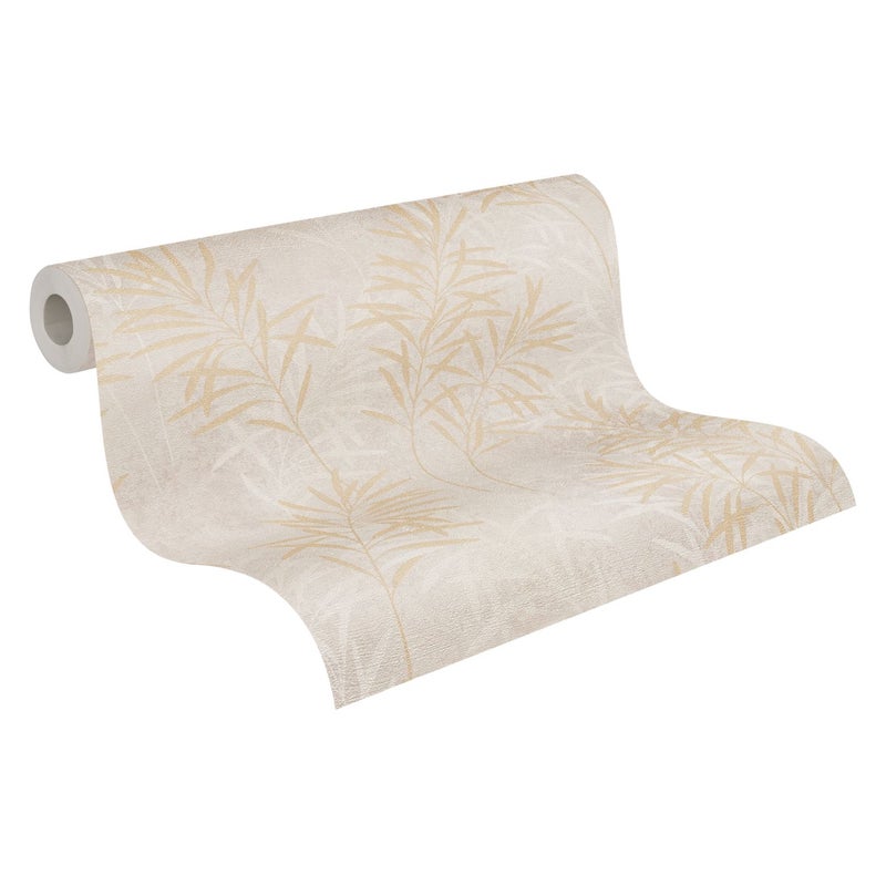 Tapeta przejrzeć kremowym,szarym,złotymImetalicznym - 53 cm x 10.05 m - A.S. CRÉATION