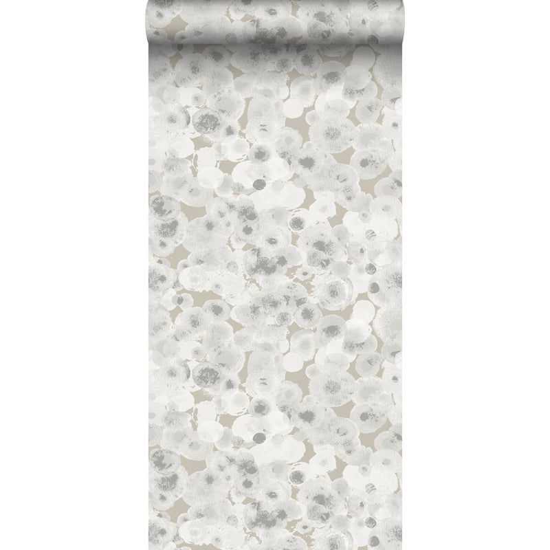 Tapeta akwarelowe bąbelki taupeIszarym - 53 cm x 10 m - SANDERS & SANDERS