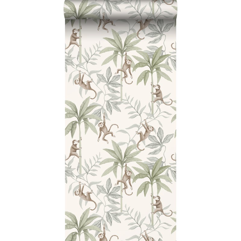 Tapeta zwierzęta dżungli zielonym - 53 cm x 10.05 m - BORASTAPETER