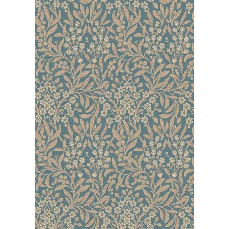 Tapeta kwiaty turkusowymIbeżowym - 53 cm x 10.05 m - BORASTAPETER