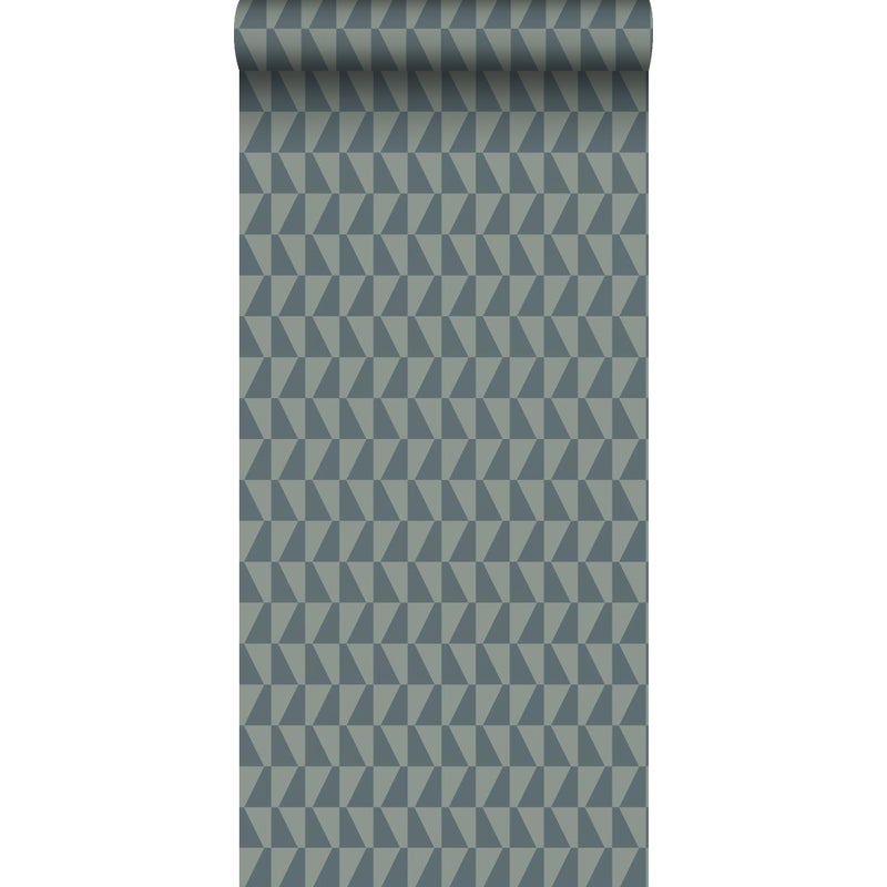 Tapeta figury geometryczne szaro-niebieskim - 53 cm x 10.05 m - BORASTAPETER