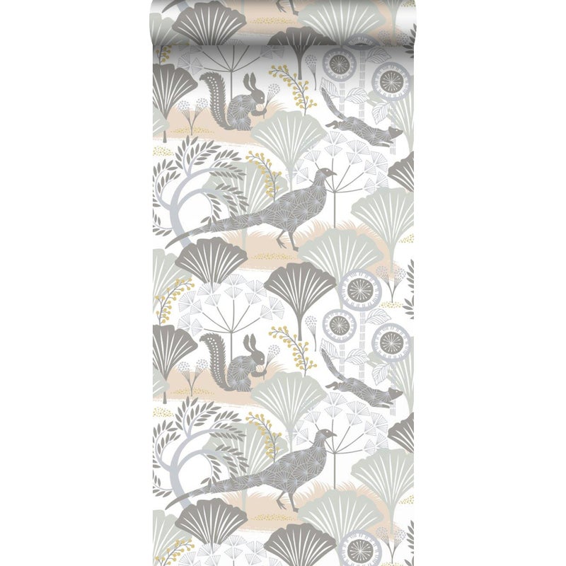 Tapeta zalesiony krajobraz szarym - 53 cm x 10.05 m - BORASTAPETER