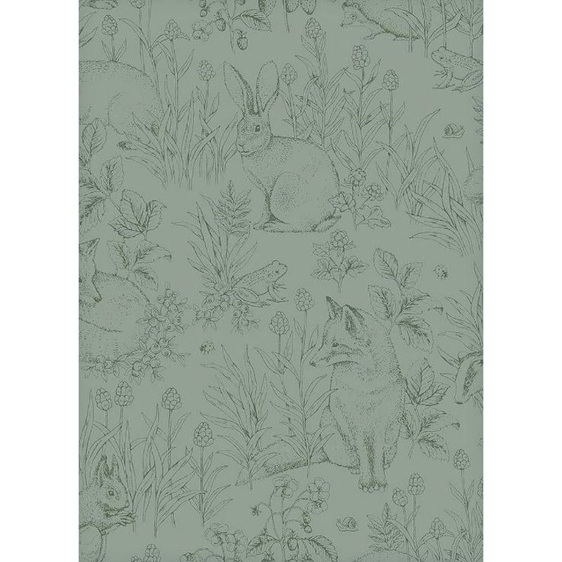 Tapeta stare zwierzęta leśne zielonym - 53 cm x 10.05 m - BORASTAPETER