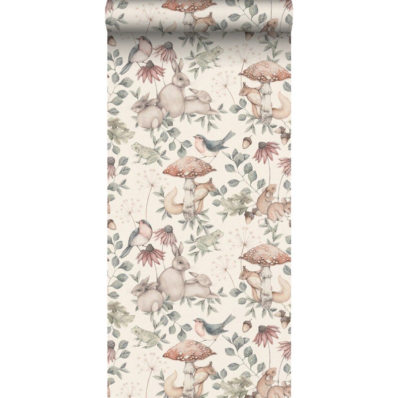Tapeta stare zwierzęta leśne beżowym - 53 cm x 10.05 m - BORASTAPETER
