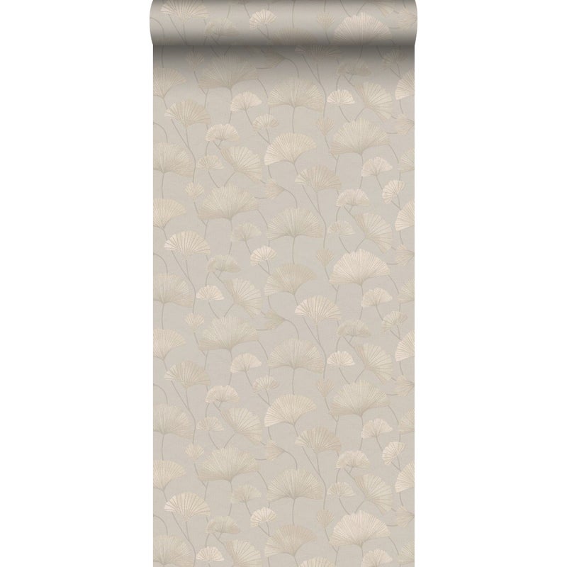 Tapeta liście miłorzębu beżowym - 53 cm x 10.05 m - BORASTAPETER