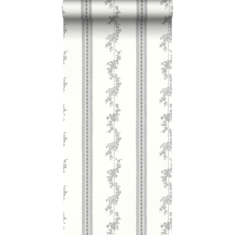 Tapeta kwiaty beżowymIszarym - 53 cm x 10.05 m - BORASTAPETER