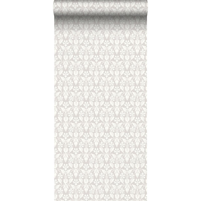 Tapeta kwiaty szarymIbiałym - 53 cm x 10.05 m - BORASTAPETER