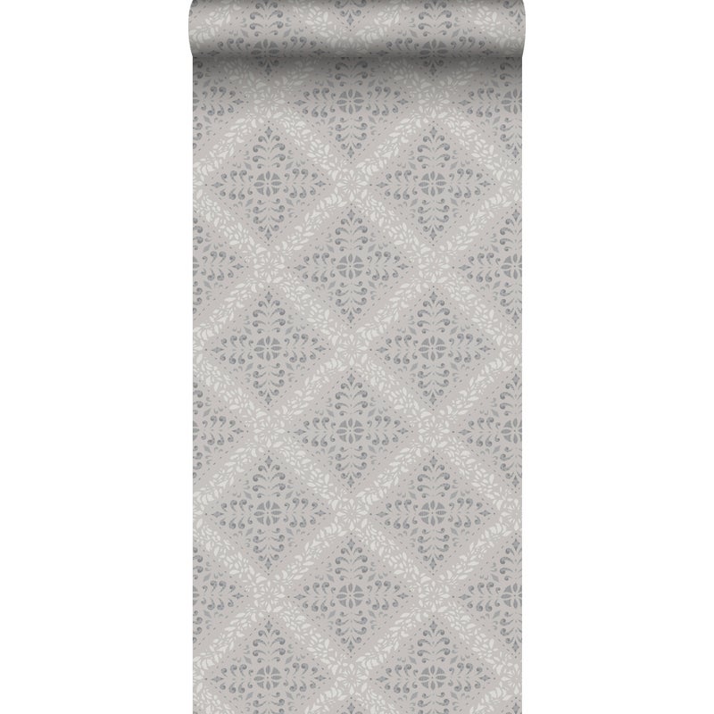 Tapeta motyw płytek szarym - 53 cm x 10.05 m - BORASTAPETER