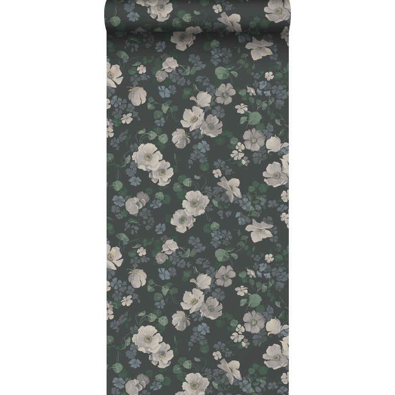 Tapeta kwiaty zielonym - 53 cm x 10.05 m - BORASTAPETER