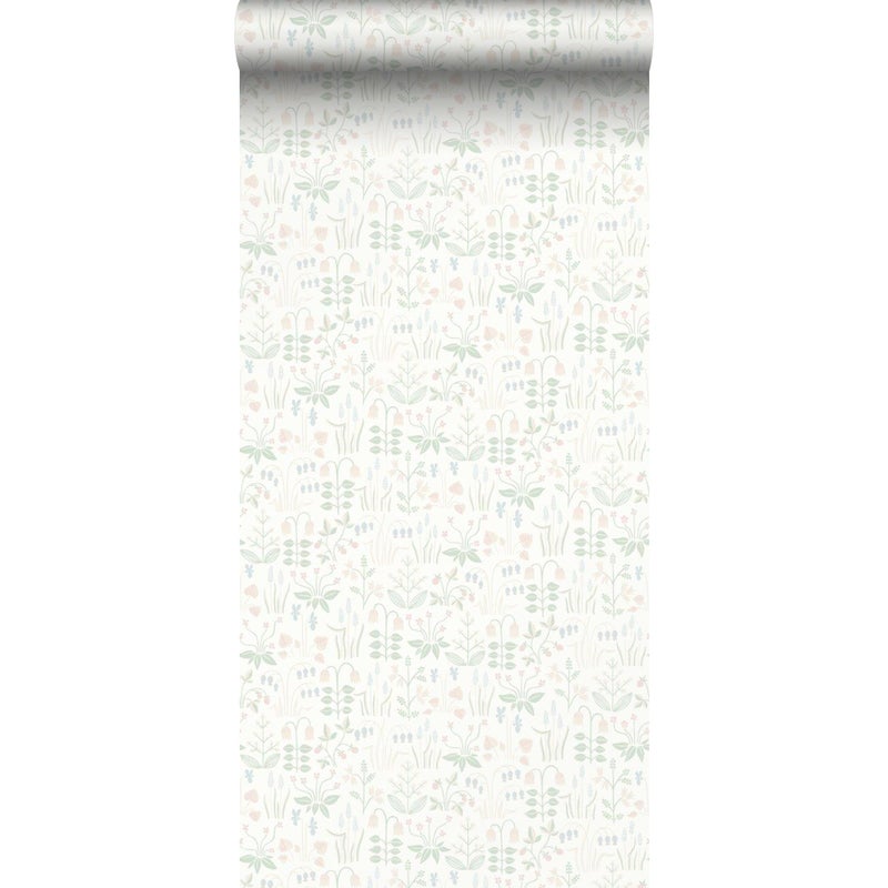 Tapeta kwiaty polne w pastelowych kolorach - 53 cm x 10.05 m - BORASTAPETER