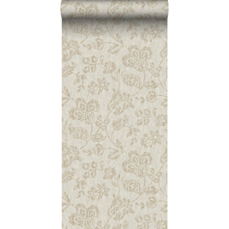 Tapeta kwiaty beżowym - 53 cm x 11.2 m - BORASTAPETER