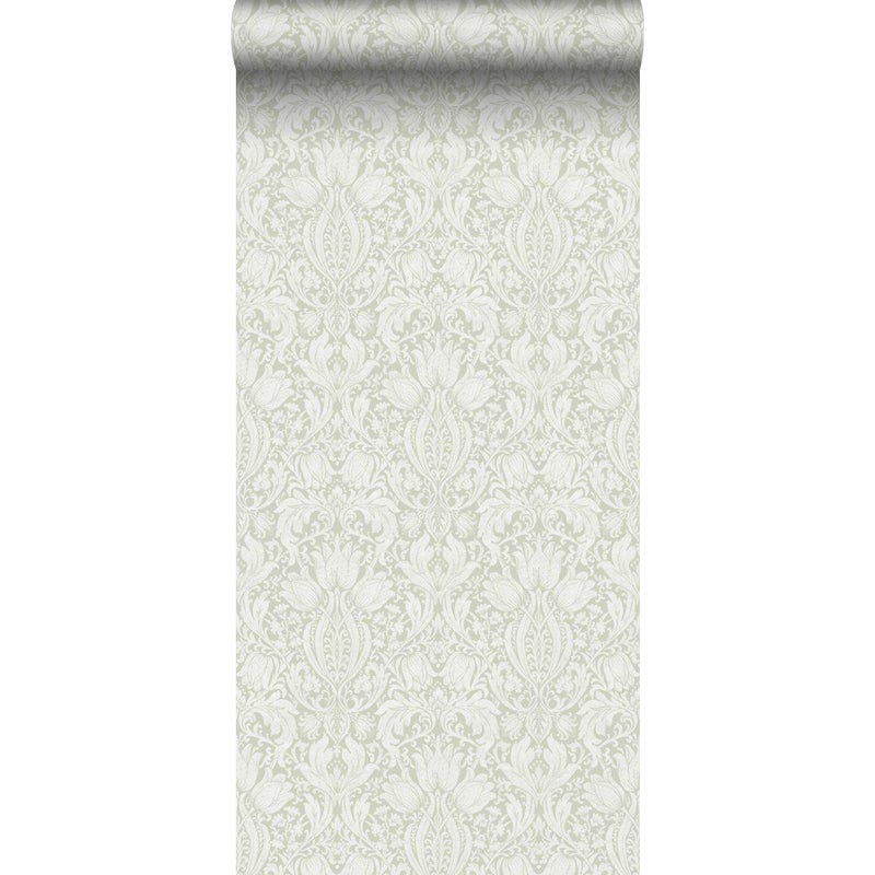 Tapeta druk barokowy zielonym - 53 cm x 11.2 m - BORASTAPETER