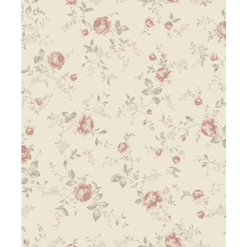 Tapeta kwiaty ciepły beżIróżowym - 53 cm x 10.05 m - BORASTAPETER