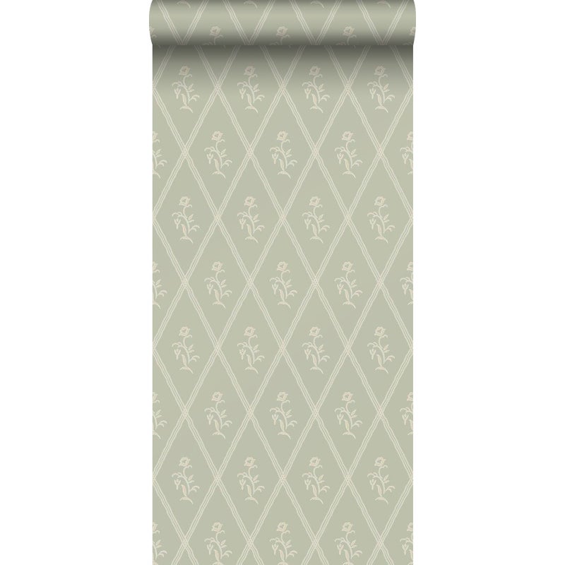 Tapeta kwiaty zielonym - 53 cm x 10.05 m - BORASTAPETER