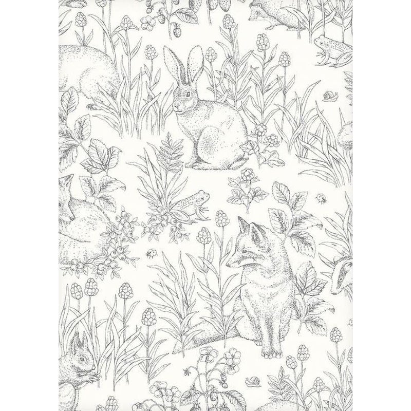 Tapeta stare zwierzęta leśne szarym - 53 cm x 10.05 m - BORASTAPETER