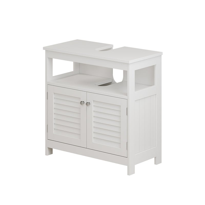 Vicco Szafka pod umywalkę Riad, Biały, 60 x 60 cm z 2 drzwiami i otwartą przegrodą