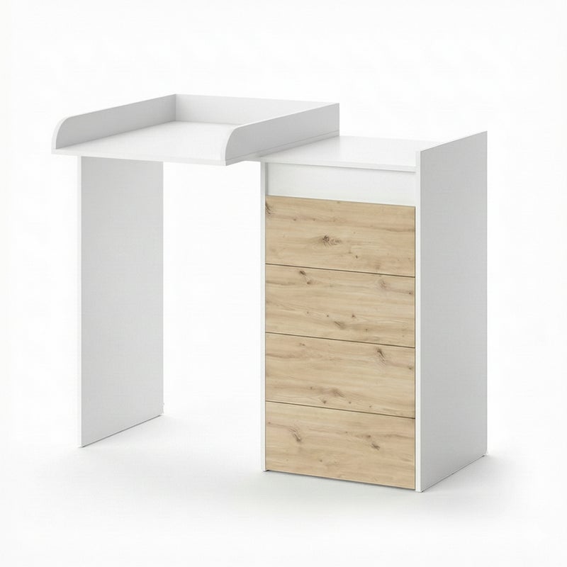 Vicco Szafka na pralkę Alf, Biały, 116 x 98 cm z 4 szufladami