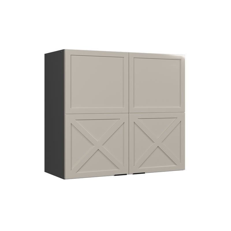 Vicco Szklana szafka kuchenna Fame-Line, GreyBeige, 80 cm
