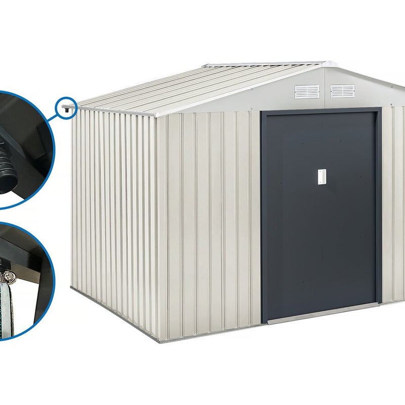 Metalowy domek ogrodowy Nebraska - 5,29 m² z rynną