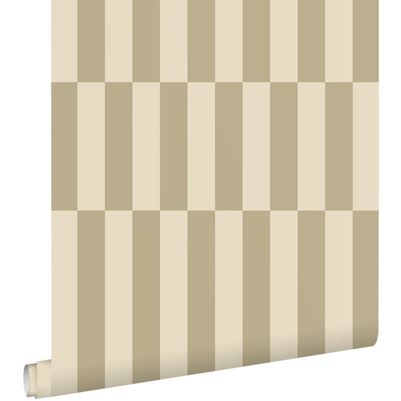 Tapeta paski ciemny beż - 53 cm x 10.05 m - ESTAHOME