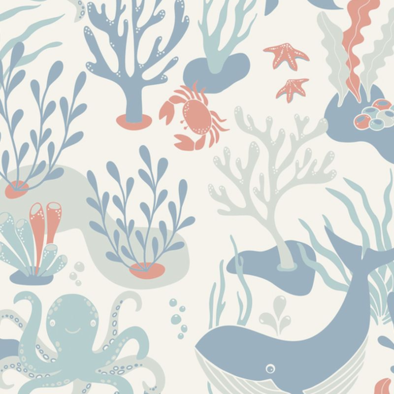 Tapeta podwodny świat szaro-niebieskim - 53 cm x 10.05 m - DURO