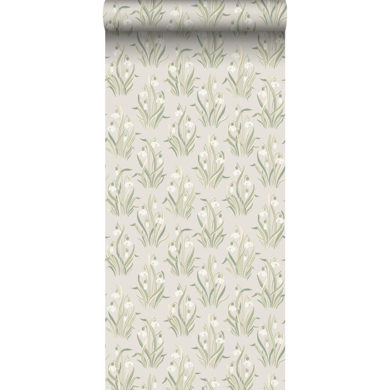 Tapeta kwiaty zielonym - 53 cm x 10.05 m - BORASTAPETER