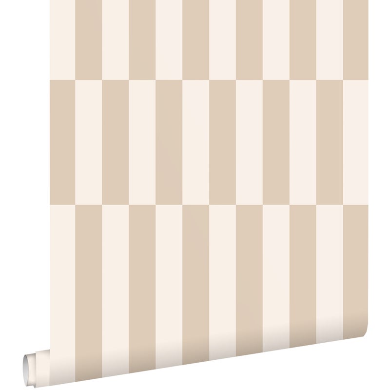Tapeta paski beżowym - 53 cm x 10.05 m - ESTAHOME