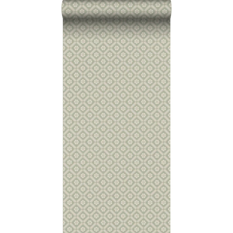Tapeta motyw płytek zielonym - 53 cm x 10.05 m - BORASTAPETER